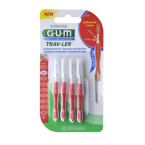GUM® Trav-Ler® Interdental Brush 0.8mm (4pcs/kit)