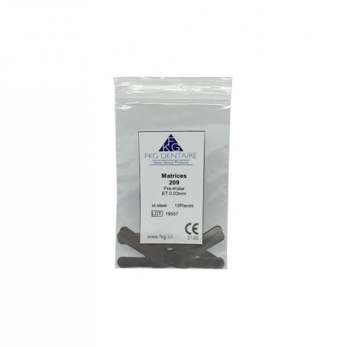 Pre-Molar Matrices 209, 0.03mm thick, steel (12pcs)