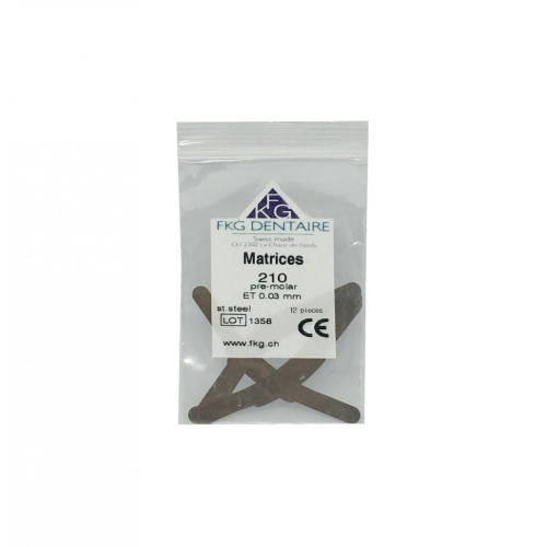 Pre-Molar Matrices 210, 0.03mm thick, steel (12pcs)