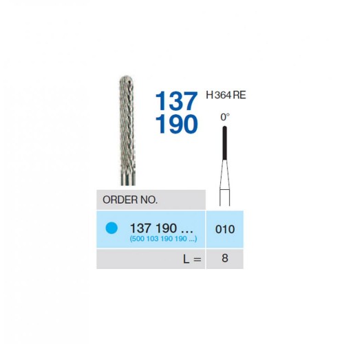 Bur TC Cutter (H364RE) 137190 010 Round End Cylinder