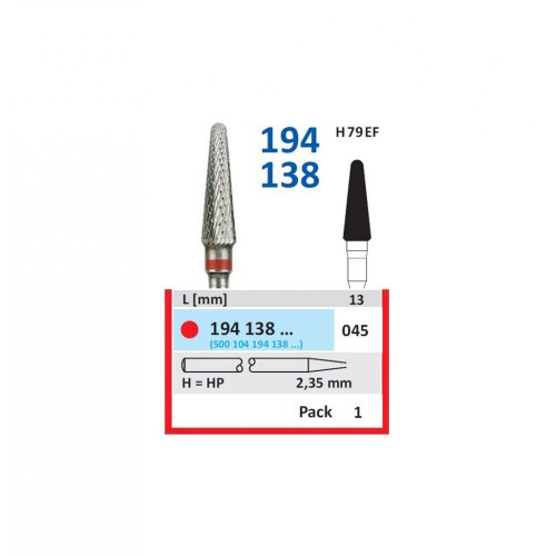 Bur TC Cutter (H79EF) 194138 045 Round End Taper (5 pcs)