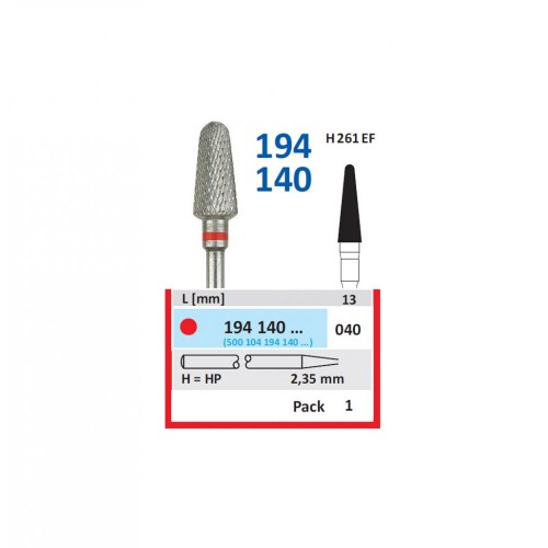 Bur TC Cutter (H261EF) 194140 040 Round End Taper
