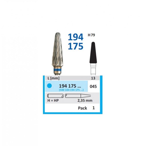 Bur TC Cutter (H79) 194175 045 Round End Taper