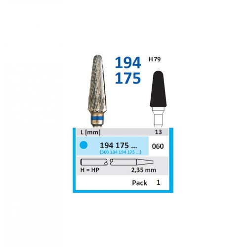Bur TC Cutter (H79) 194175 060 Round End Taper