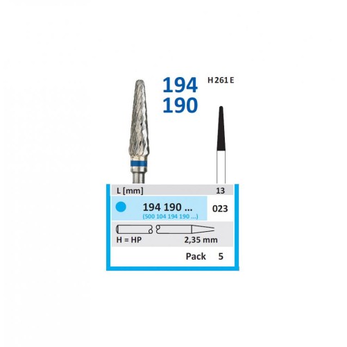 Bur TC Cutter (H79E) 194190 023 Round End Taper (5 pcs)