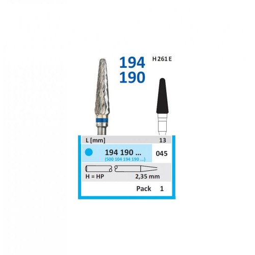 Bur TC Cutter (H79E) 194190 045 Round End Taper