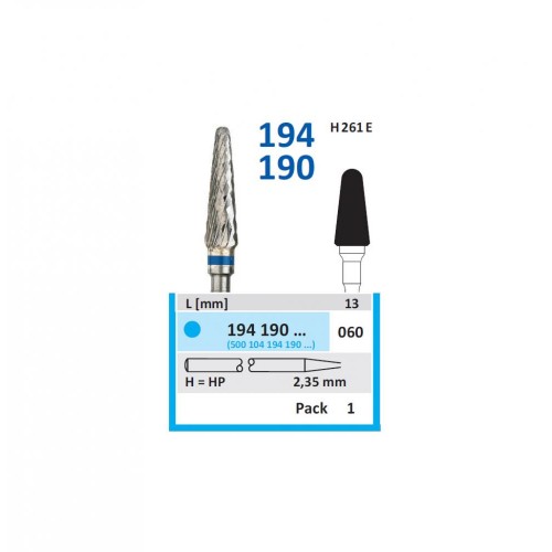 Bur TC Cutter (H79E) 194190 060 Round End Taper