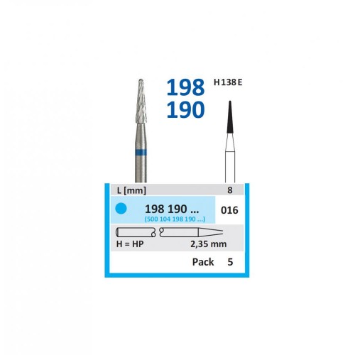 Bur TC Cutter (H138E) 198190 016 Round End Taper (5 pcs)