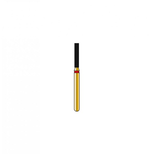 Bur Diamond FG 837-012-7-F Flat End Cylinder Gold (5 pcs)