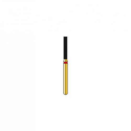Bur Diamond FG 837-012-8-F Flat End Cylinder Gold (5 pcs)