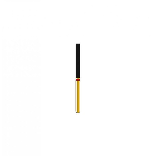 Bur Diamond FG 842-014-12-F Flat End Cylinder Gold (5 pcs)