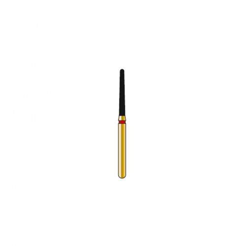 Bur Diamond FG 850-014-10-F Round End Taper Gold (5 pcs)