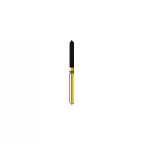 Bur Diamond FG 886-016-10-MLX Pointed Cylinder Gold (5 pcs)