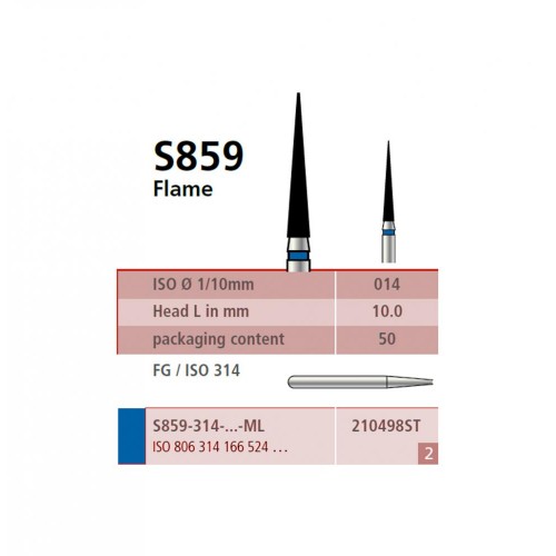 Bur Diamond FG S859/014-10ML Flame                                 *DS