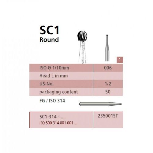 Bur Carbide FG1/2 SC1 006 Round                                               *DS
