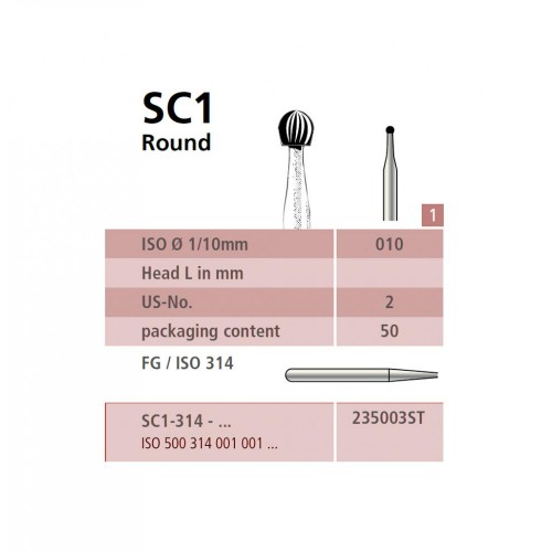 Bur Carbide FG2 SC1 010 Round                                               *DS