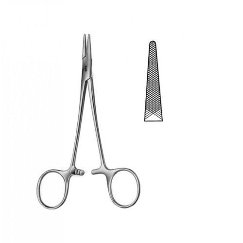 Halsey Needle Holder, serrated, (130mm)