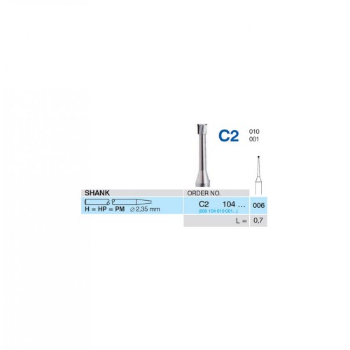 Bur Carbide C2 104 006 HP Inverted Cone (5 pcs)