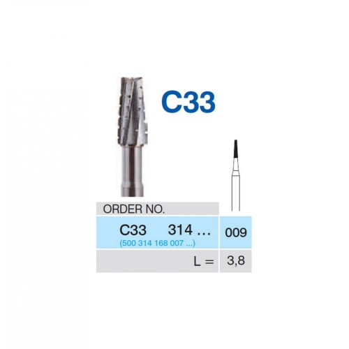 Bur Carbide C33 314 009 FG Taper Fissure (5 pcs)