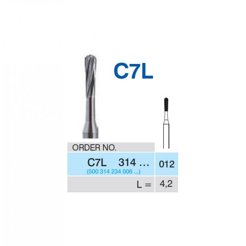 Bur Carbide C7L 314 012, FG Pear Long (5 pcs)