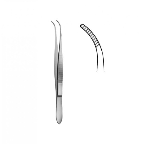 Perry Tooth Tweezers, serrated, (130mm)