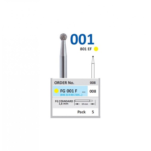 Bur Diamond FG (801) 001F008 Round (5 pcs)