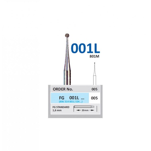 Bur Diamond FGL (801M) 001L005 Round Long (5 pcs)