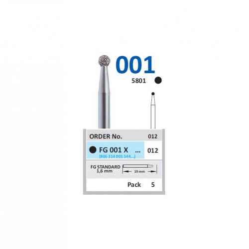 Bur Diamond FG (801) 001X012 Round (5 pcs)
