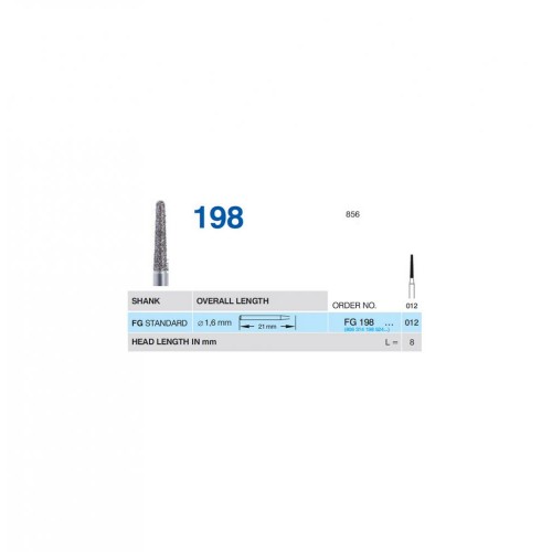 Bur Diamond FG (856) 198 012 Round End Taper (5 pcs)