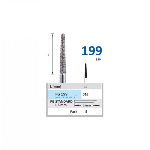 Bur Diamond FG (850) 199 016 Round End Taper (5 pcs)