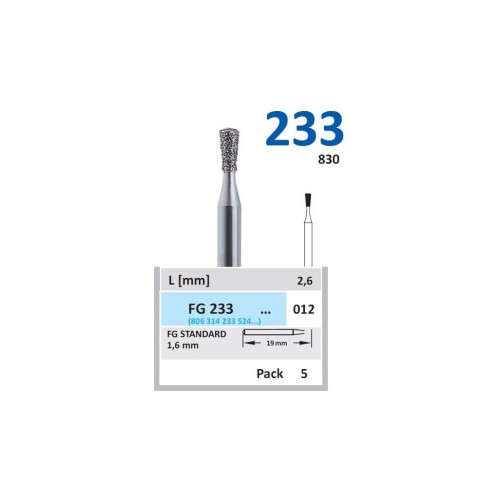 Bur Diamond FG (830) 233 012 Pear (5 pcs)