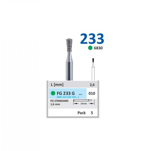 Bur Diamond FG (830) 233G010 Pear (5 pcs)