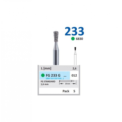 Bur Diamond FG (830) 233G012 Pear (5 pcs)