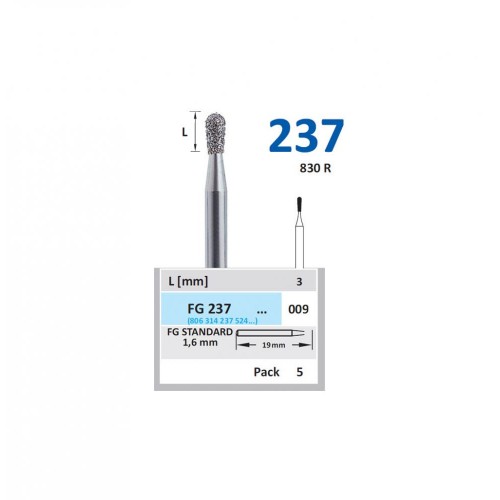 Bur Diamond FG (830R) 237 009 Pear (5 pcs)
