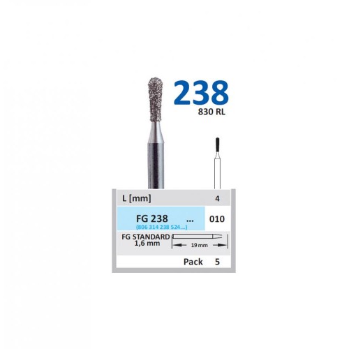 Bur Diamond FG (830RL) 237 008 Pear (5 pcs)