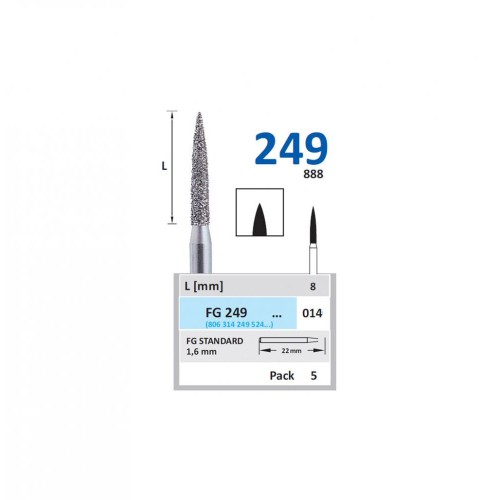 Bur Diamond FG (888) 249 014 Flame (5 pcs)