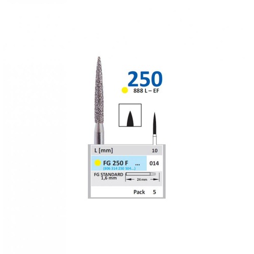 Bur Diamond FGL (888L) 250F014 Flame Long (5 pcs)