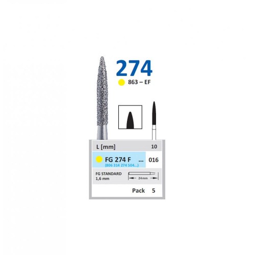 Bur Diamond FG (863) 274F016 Flame (5 pcs)