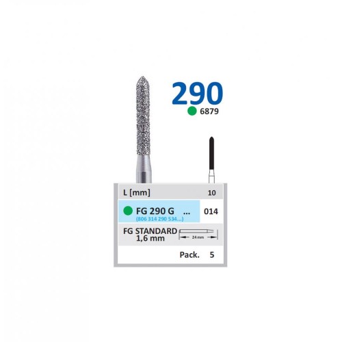 Bur Diamond FG (879) 290G014 Pointed Taper (5 pcs)