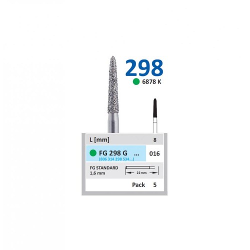 Bur Diamond FG (878K) 298G016 Pointed Taper (5 pcs)