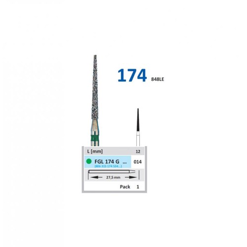 Bur Diamond FGL174G014 Flat End taper Long (5 pcs)