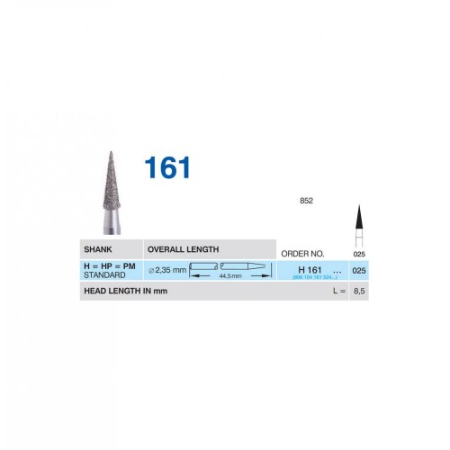Bur Diamond HP (852) H161 025 Flame