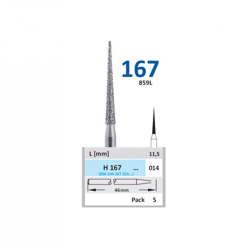 Bur Diamond HP (859L) H167 014 Flame Long (5 pcs)