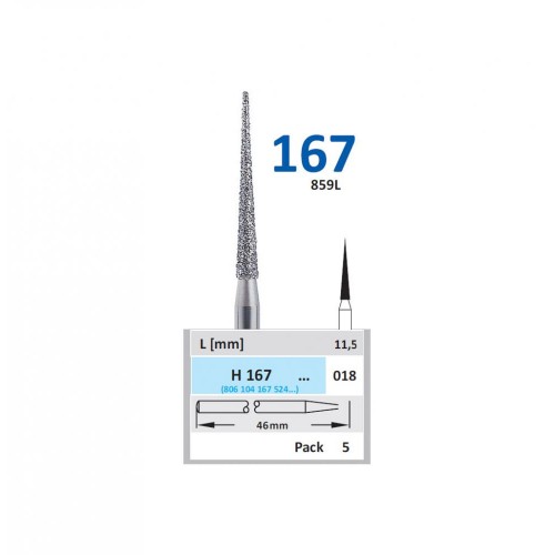 Bur Diamond HP (859L) H167 018 Flame Long (5 pcs)