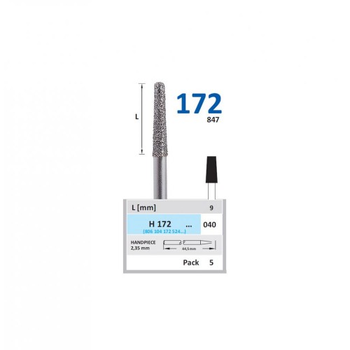 Bur Diamond HP (847) H172 040 Flat End Taper