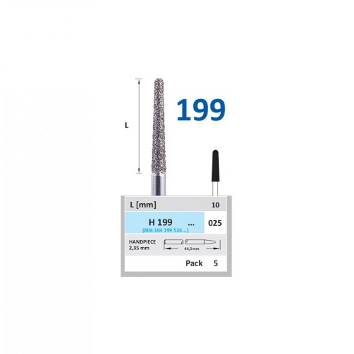 Bur Diamond HP (850) H199 025 Round End Taper (5 pcs)