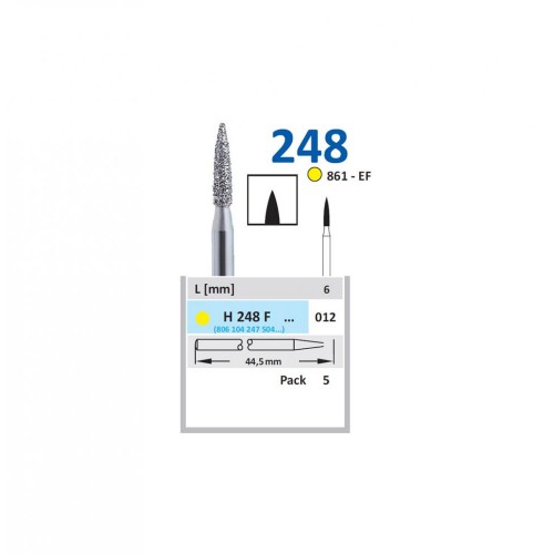 Bur Diamond HP (861) H248F012 Flame (5 pcs)